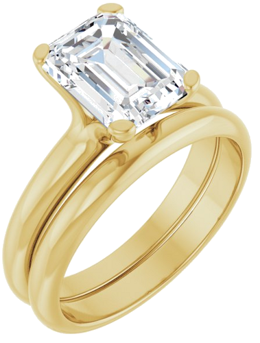 Sužadėtuvių Žiedas „Solitaire“ 18k yellow gold Emerald 9mm x 7mm (6)