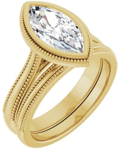Sužadėtuvių Žiedas „Bezel-Set Solitaire“ 14k yellow gold Marquise 12mm x 6mm (6)