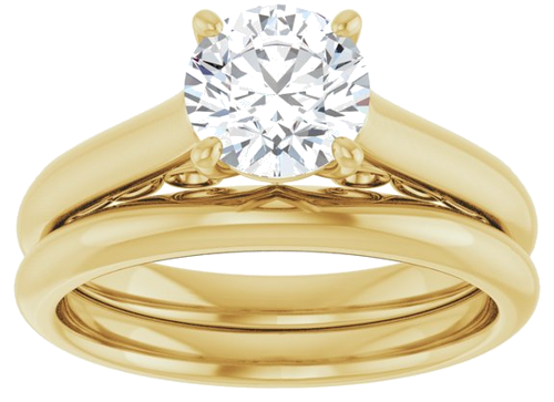 Sužadėtuvių Žiedas „Sculptural“ 10k yellow gold Round 6.5mm (8)