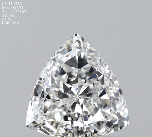 0.36 carat G-VS1 Natūralus Triangular Deimantas (1)