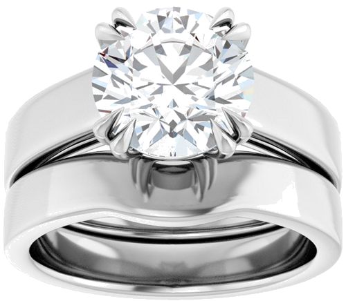 Sužadėtuvių Žiedas „Double Claw-Prong Solitaire“ 14k white gold Round 8.8mm (8)
