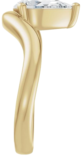 Sužadėtuvių Žiedas „Solitaire Asymmetric“ 14k yellow gold Pear 9mm x 6mm (4)