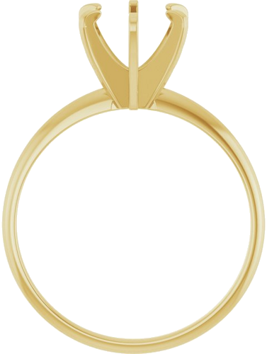 14K Yellow 7.3-7.7 mm Round 6-Prong Solitaire Engagement Ring Mounting (2)