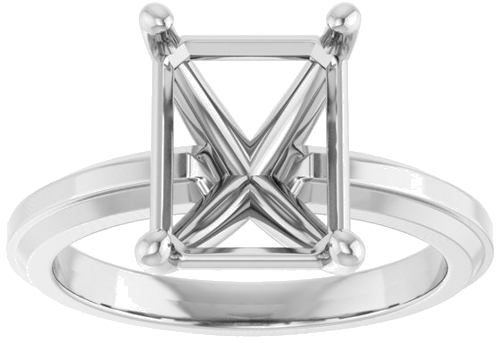 Sužadėtuvių Žiedas „Solitaire“ 14k white gold Emerald 10mm x 8mm (3)