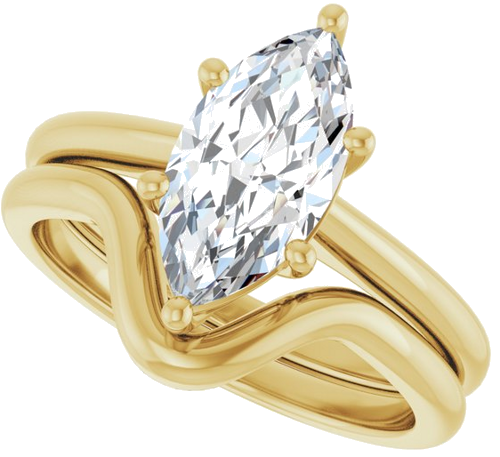 Sužadėtuvių Žiedas „Solitaire“ 14k yellow gold Marquise 12mm x 6mm (10)