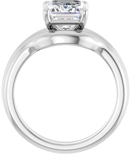 Sužadėtuvių Žiedas 14k white gold Emerald 9mm x 7mm (7)