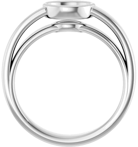 Sužadėtuvių Žiedas „Bezel-Set Solitaire“ 14k white gold Oval 7mm x 5mm (2)