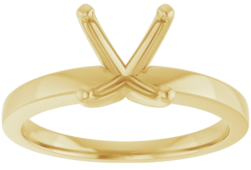 14K Yellow 9x7 mm Oval Solitaire Engagement Ring Mounting (3)