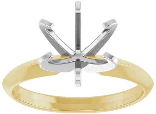 14K Yellow White 8.2 mm Round Solitaire Engagement Ring Mounting (3)