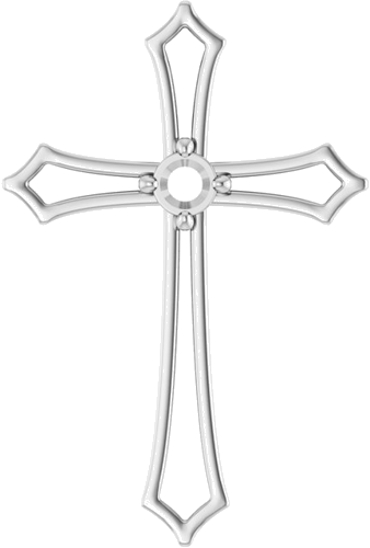 Pakabukas „Accented Cross“ 10k white gold Round 3mm (1)