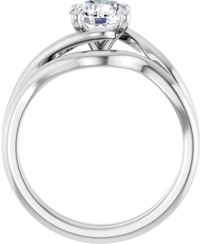 Sužadėtuvių Žiedas „Bypass“ 14k white gold Round 6.5mm (7)