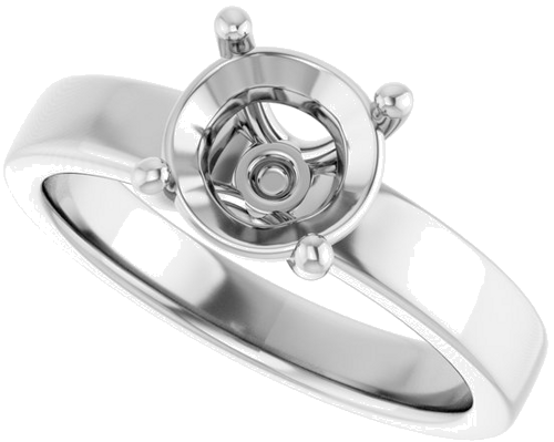 Sužadėtuvių Žiedas „Solitaire“ 14k white gold Round 7.4mm (5)