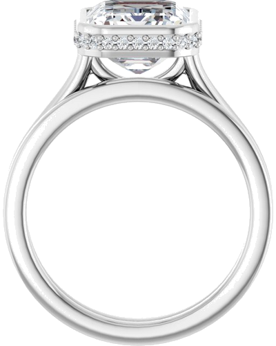 Sužadėtuvių Žiedas „Hidden Halo-Style“ 950 Platinos Emerald 10mm x 8mm (7)