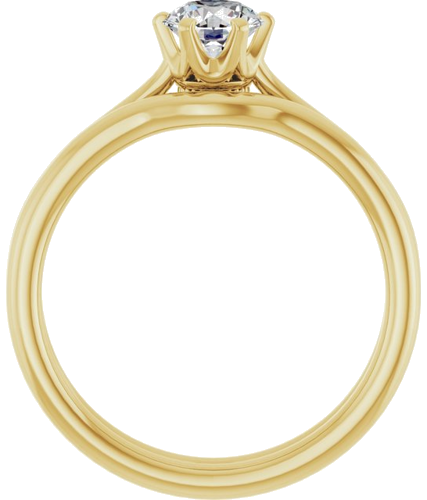 14K Yellow 5.2 mm Round Engagement Ring Mounting (4)