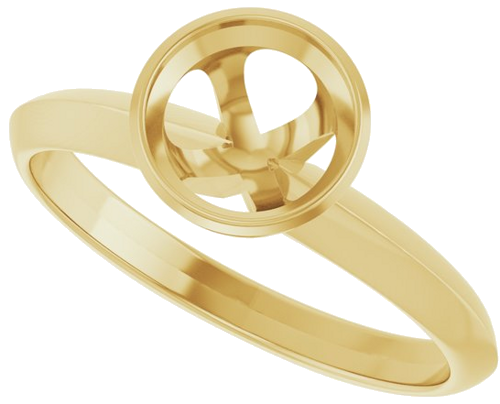 Sužadėtuvių Žiedas „Solitaire“ 585 Geltonojo Aukso Round 6.5mm (5)