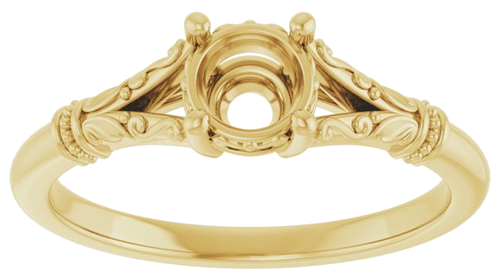 Sužadėtuvių Žiedas „Sculptural“ 14k yellow gold Round 5.2mm (3)