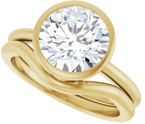 Sužadėtuvių Žiedas „Bezel-Set“ 14k yellow gold Round 8.8mm (10)