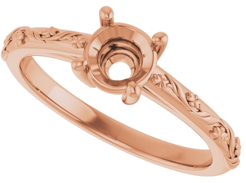 Sužadėtuvių Žiedas „Solitaire“ 10k rose gold Round 5.5mm (5)