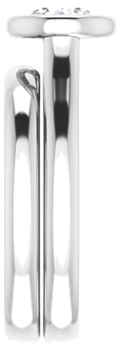 Sužadėtuvių Žiedas „Bezel-Set Solitaire“ 585 Baltojo Aukso Round 6mm (9)