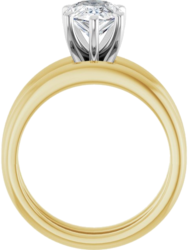 Sužadėtuvių Žiedas „Solitaire“ 585 Baltojo Ir Geltonojo Aukso Pear Shape 10mm x 7mm (7)