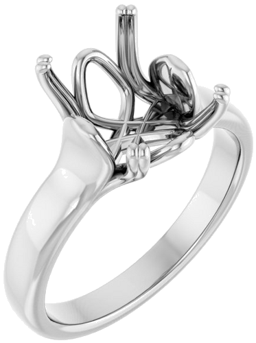 Sužadėtuvių Žiedas „Solitaire“ 14k white gold Emerald 10mm x 8mm (1)