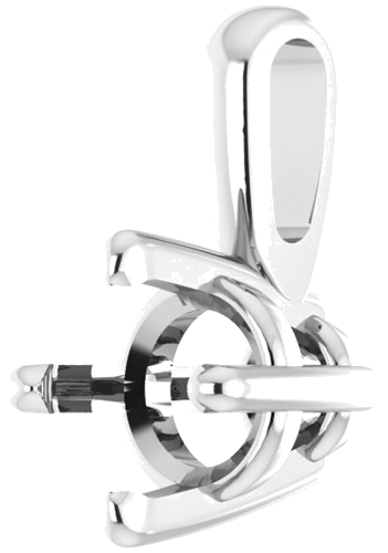Pakabukas „Solitaire“ 585 Baltojo Aukso Round 4.5mm (2)