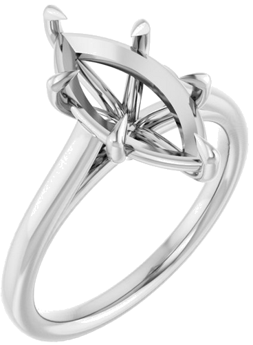 Sužadėtuvių Žiedas „Claw-Pong“ 14k white gold Marquise 14mm x 7mm (1)