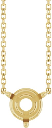 14K Yellow 7 mm Round Solitaire 18  Necklace Mounting (1)