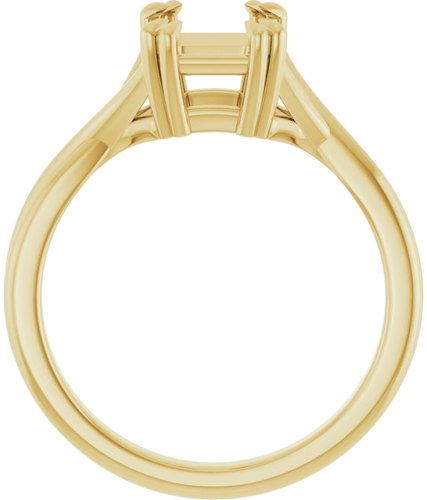 14K Yellow 8x6 mm Emerald Solitaire Engagement Ring Mounting (2)