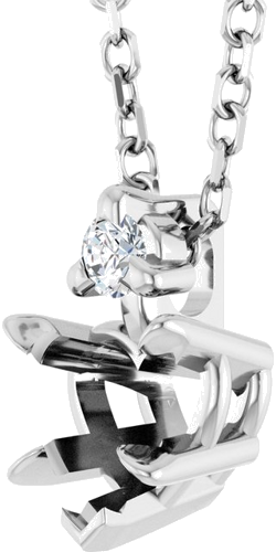 Pakabukas „Accented Heart“ 14k white gold Heart 5mm (2)