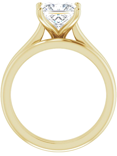 14K Yellow 6.5 mm Square Solitaire Engagement Ring Mounting (7)