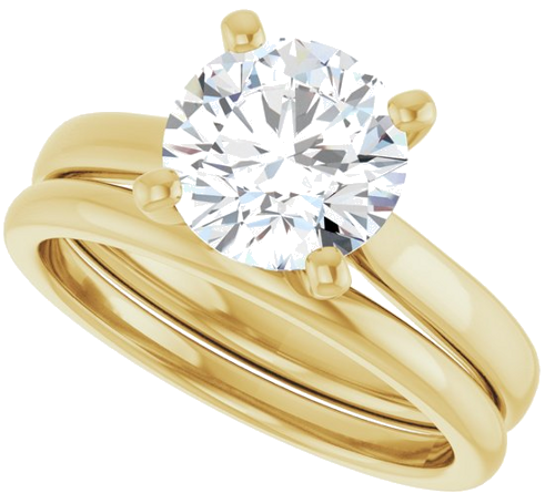 14K Yellow 8 mm Round Engagement Ring Mounting (10)