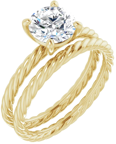 Sužadėtuvių Žiedas „Solitaire Rope“ 14k yellow gold Round 7mm (6)