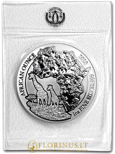 2018 Giraffe, Rwanda, 50 francs, 1 oz silver coin (2)