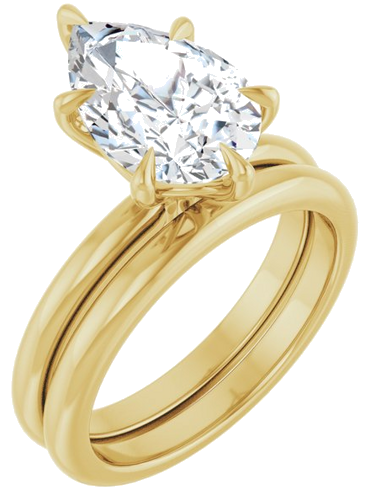 Sužadėtuvių Žiedas „Solitaire“ 14k yellow gold Pear 12mm x 8mm (6)