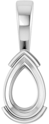 Sterling Silver 12x8 mm Pear Pendant Mounting (1)