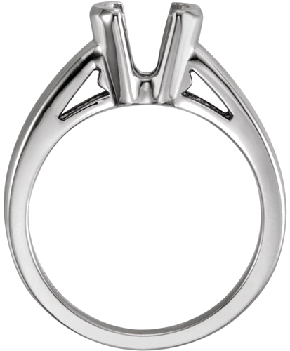 14K White 6.5 mm Round Half Bezel Engagement Ring Mounting (2)
