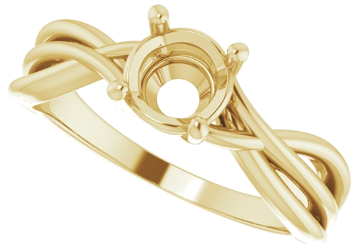 Sužadėtuvių Žiedas „Solitaire“ 585 Geltonojo Aukso Round 6mm (5)