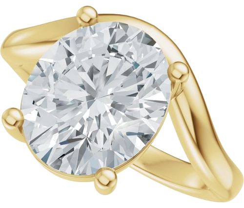 Sužadėtuvių Žiedas „Solitaire Asymmetric“ 14k yellow gold Oval 11mm x 9mm (5)