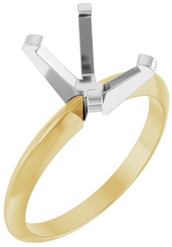 Sužadėtuvių Žiedas „Solitaire“ 585 Baltojo Ir Geltonojo Aukso Emerald 8mm x 6mm (1)