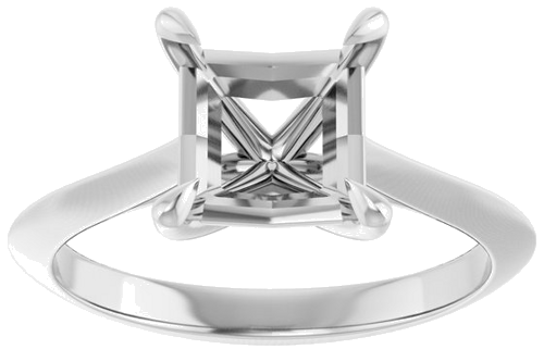 Sužadėtuvių Žiedas „Claw-Prong Solitaire“ 950 Platinos Square 6.5mm (3)
