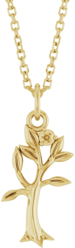 Pakabukas „Family Tree“ 585 Geltonojo Aukso Round 1.5mm (1)