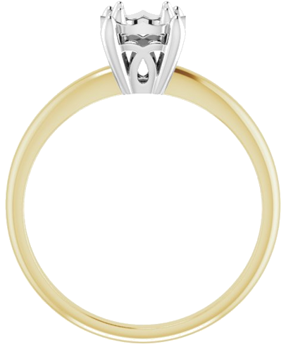 14K Yellow   White 4.6 mm Round 4-Prong Illusion Solitaire Ring Mounting (2)