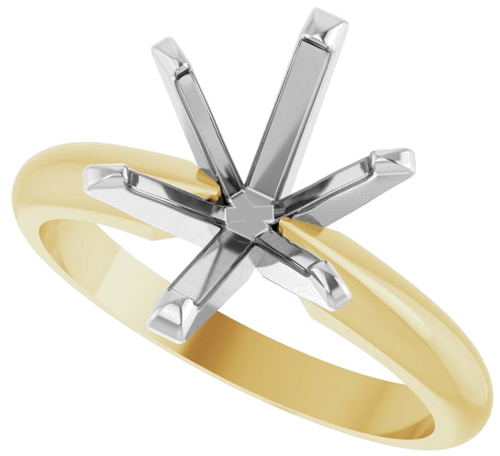Sužadėtuvių Žiedas „Solitaire“ 14k yellow/white gold Oval 10mm x 8mm (5)