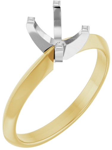 Sužadėtuvių Žiedas „Lightweight Solitaire“ 14k yellow/white gold Elongated Cushion 7mm x 5mm (1)
