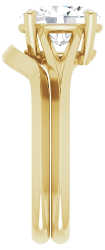 Sužadėtuvių Žiedas „Solitaire Split Shank“ 10k yellow gold Oval 9mm x 7mm (9)