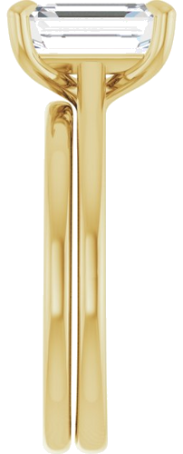 Sužadėtuvių Žiedas „Solitaire“ 585 Geltonojo Aukso Emerald 9mm x 7mm (9)