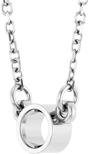 Sterling Silver 3.4 mm Round Bezel-Set Solitaire 18  Necklace Mounting (2)