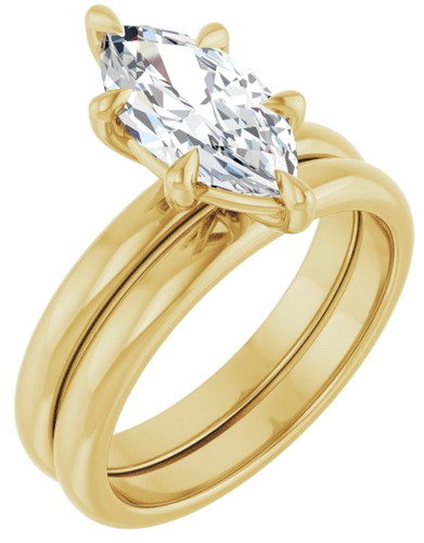 Sužadėtuvių Žiedas „Solitaire“ 585 Geltonojo Aukso Marquise 12mm x 6mm (6)