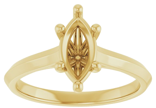 14K Yellow 10x5 mm Marquise Solitaire Engagement Ring Mounting (3)
